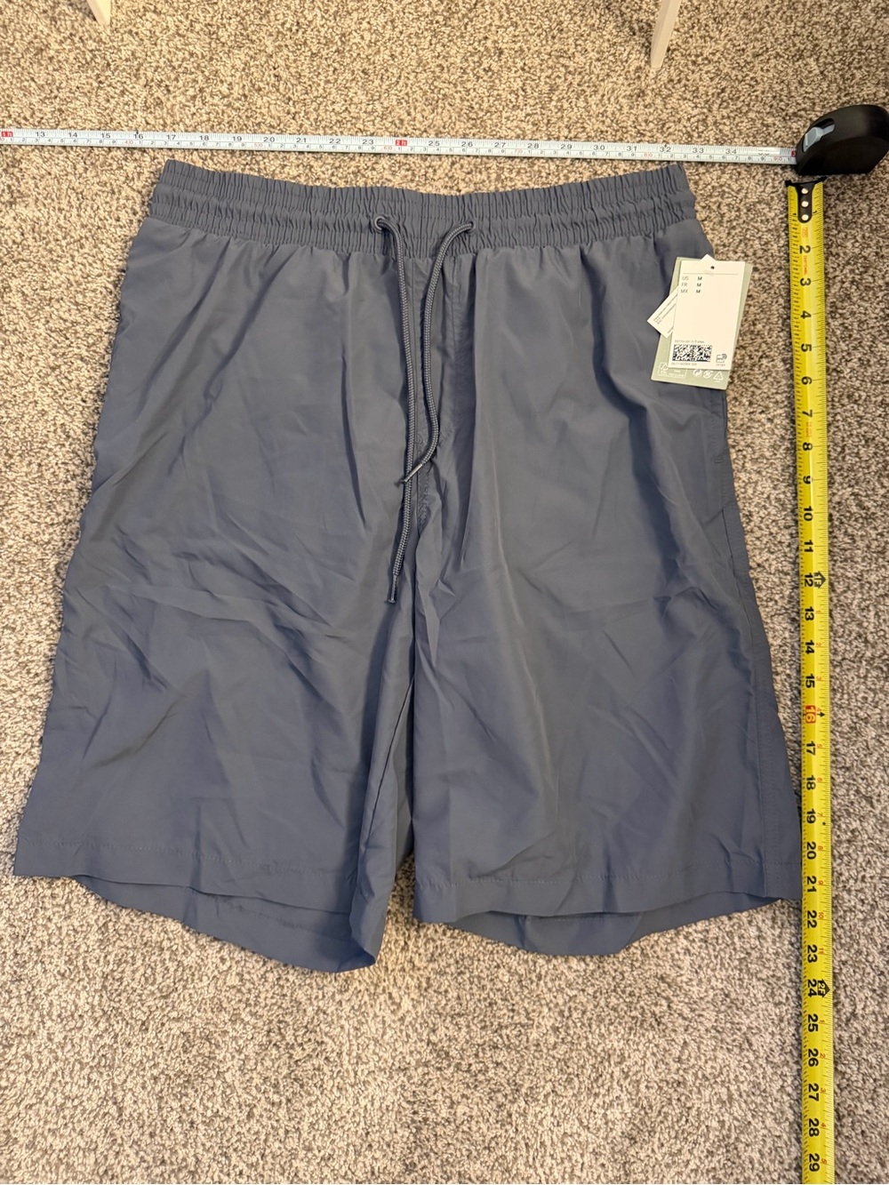 Men's Swimwear Knee Length Drawstring Shorts in Slate Gray